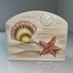 VTG OTAGIRI Ceramic Shell Starfish Sand Dollar Letter Paper Pen Holder‎ Japan